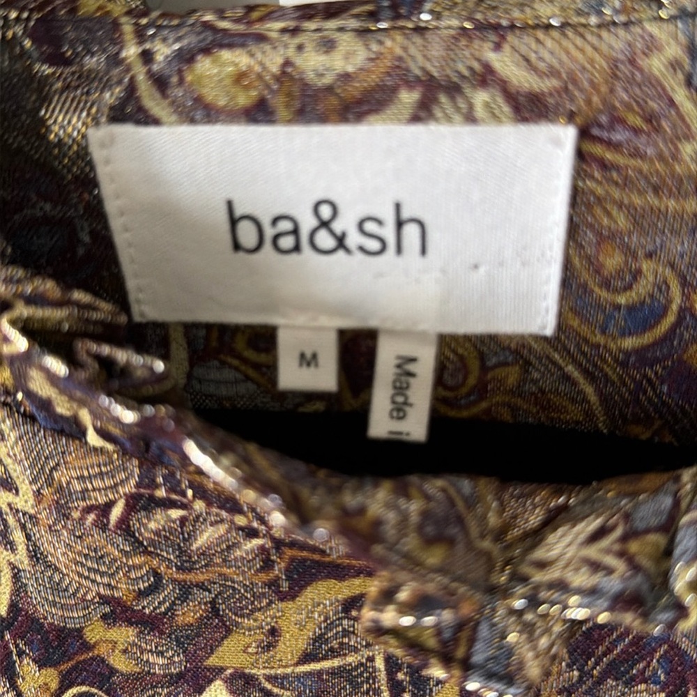 NWOT Ba+Sh Chiba gold mini dress, size M - Picture 7 of 15